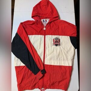VINTAGE LOGO ATHLETIC CHICAGO BULLS WINDBREAKER FULL ZIP JACKET SIZE LARGE
